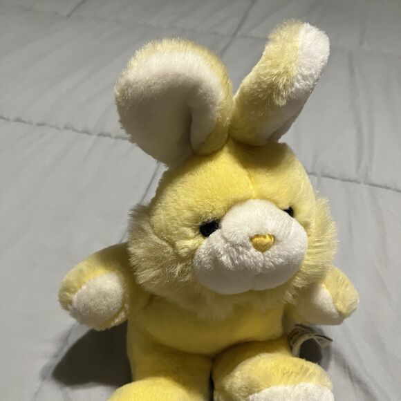 Chosun Heart to Heart Mini Bunny 1986 Yellow Plush Rabbit 10" Stuffed Animal - Picture 3 of 9